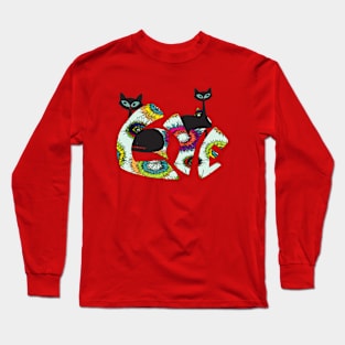 Black Cat Love Long Sleeve T-Shirt
